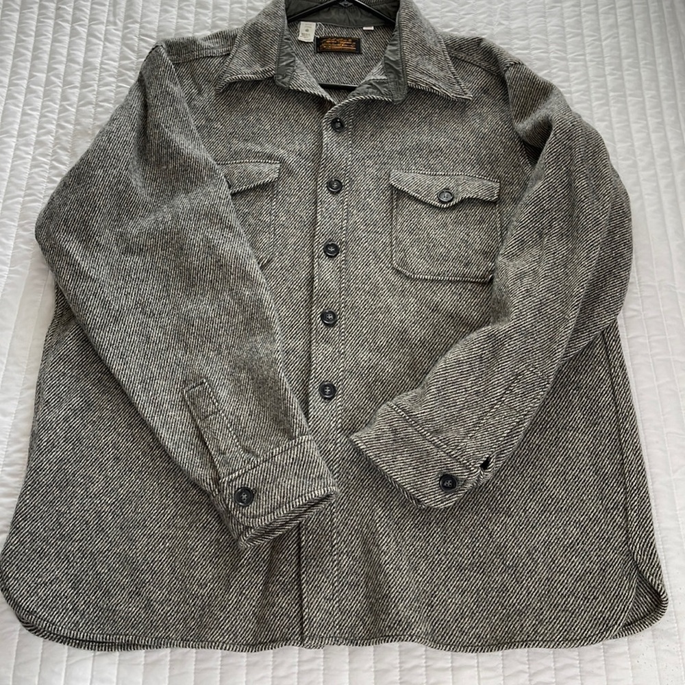 Vintage Eddie Bauer wool blend button down long jacket - Picture 3 of 6